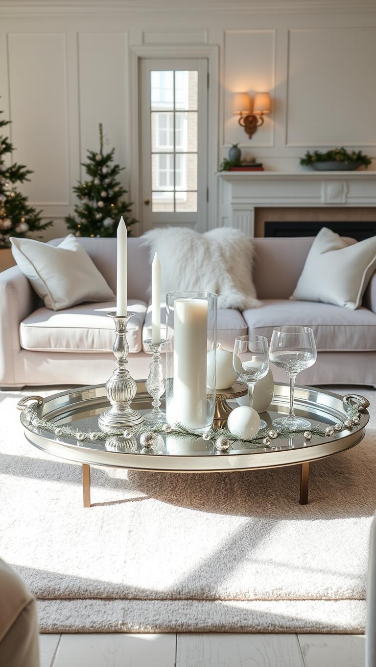 1. Classic Silver and White Tablescape