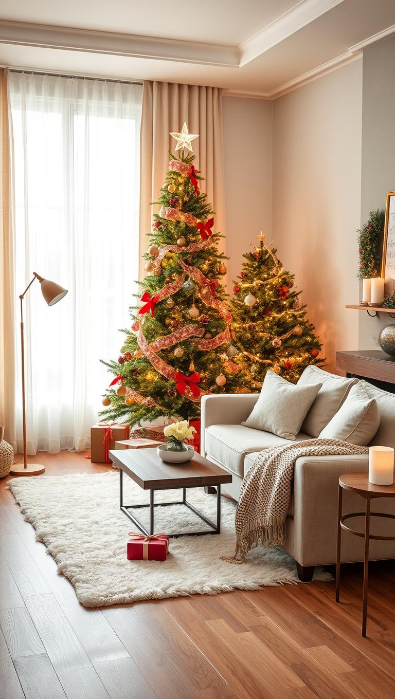 1. Corner placement with window backdrop