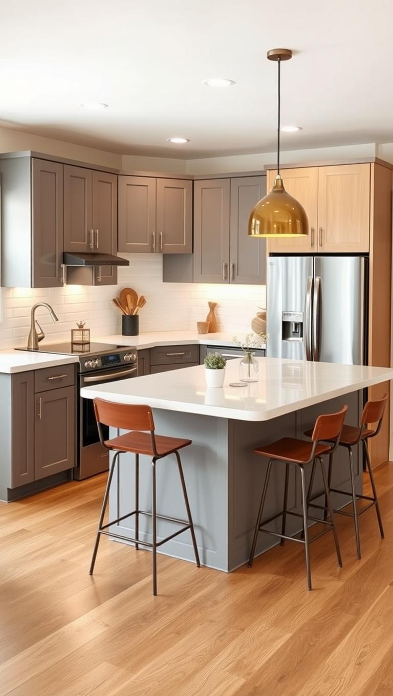 1.  Integrated dining peninsula that ties the space together