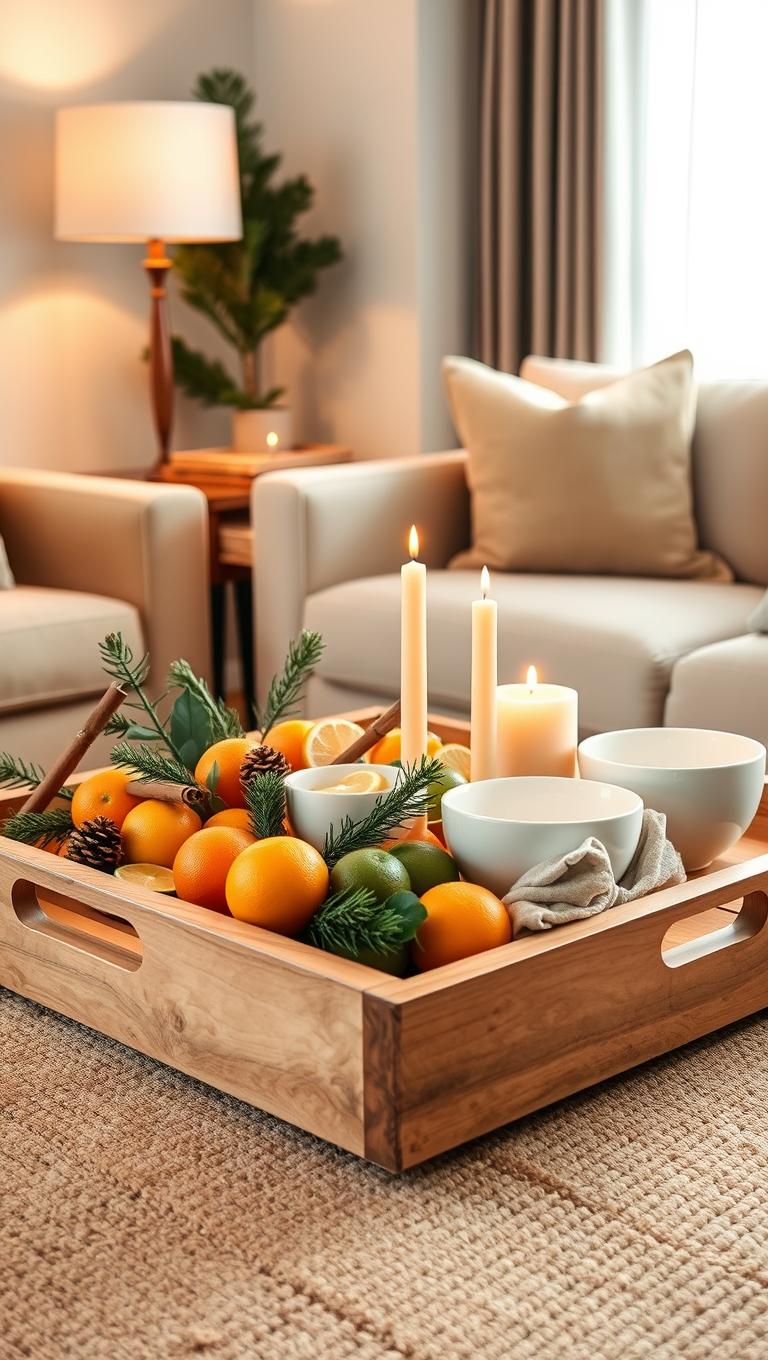 1. Natural Pine and Citrus Tray