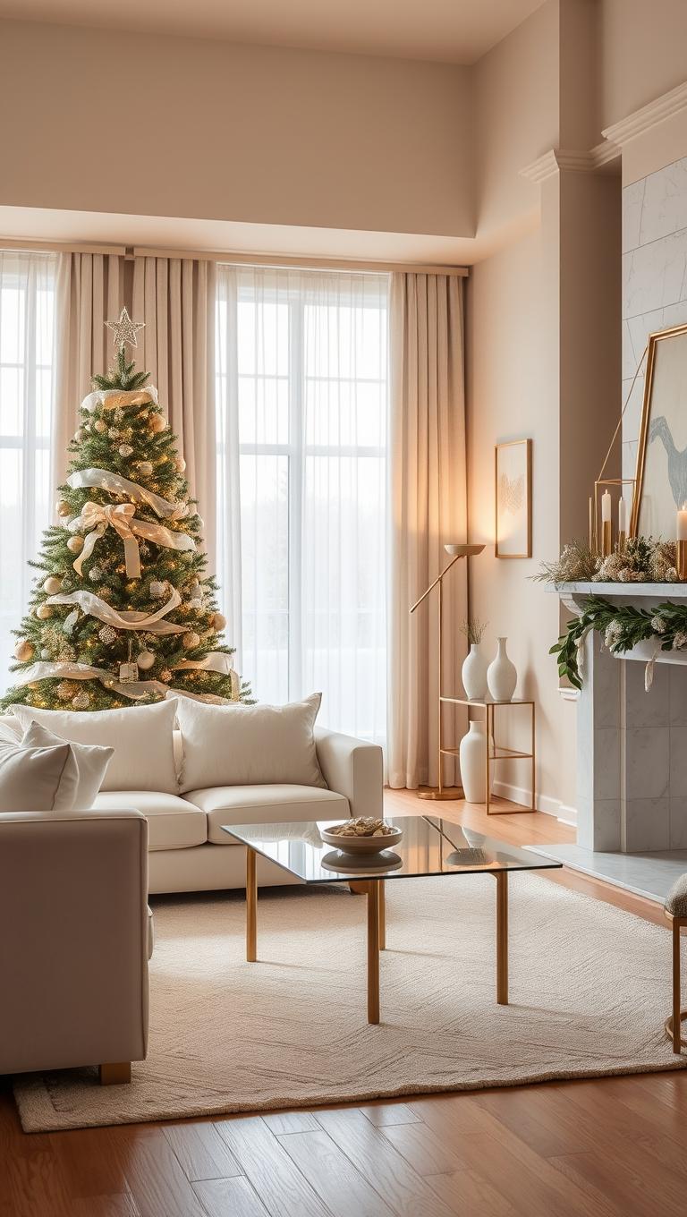 1. Soft neutrals with metallic accents