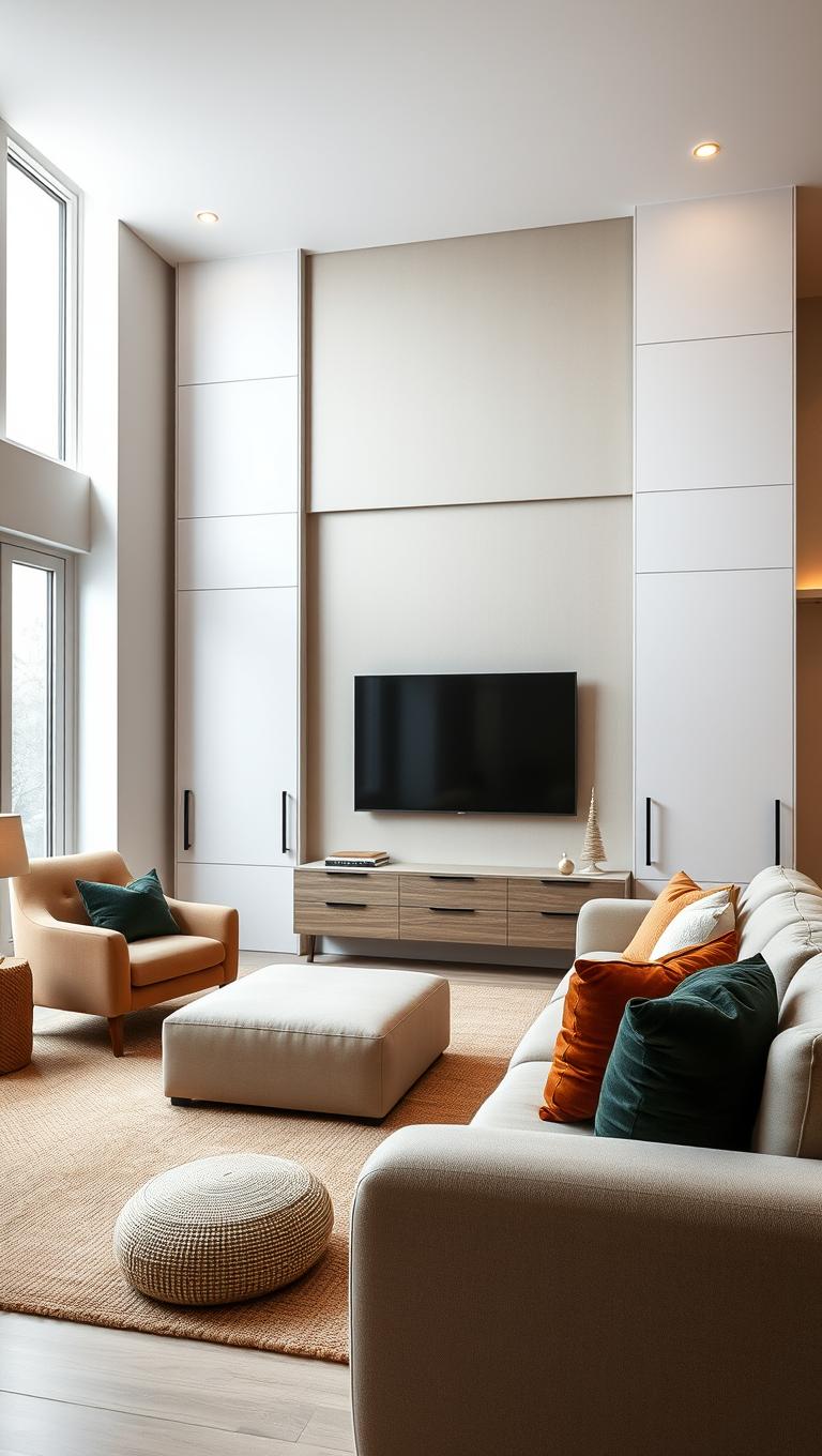 10. Hidden in a media area behind TV console