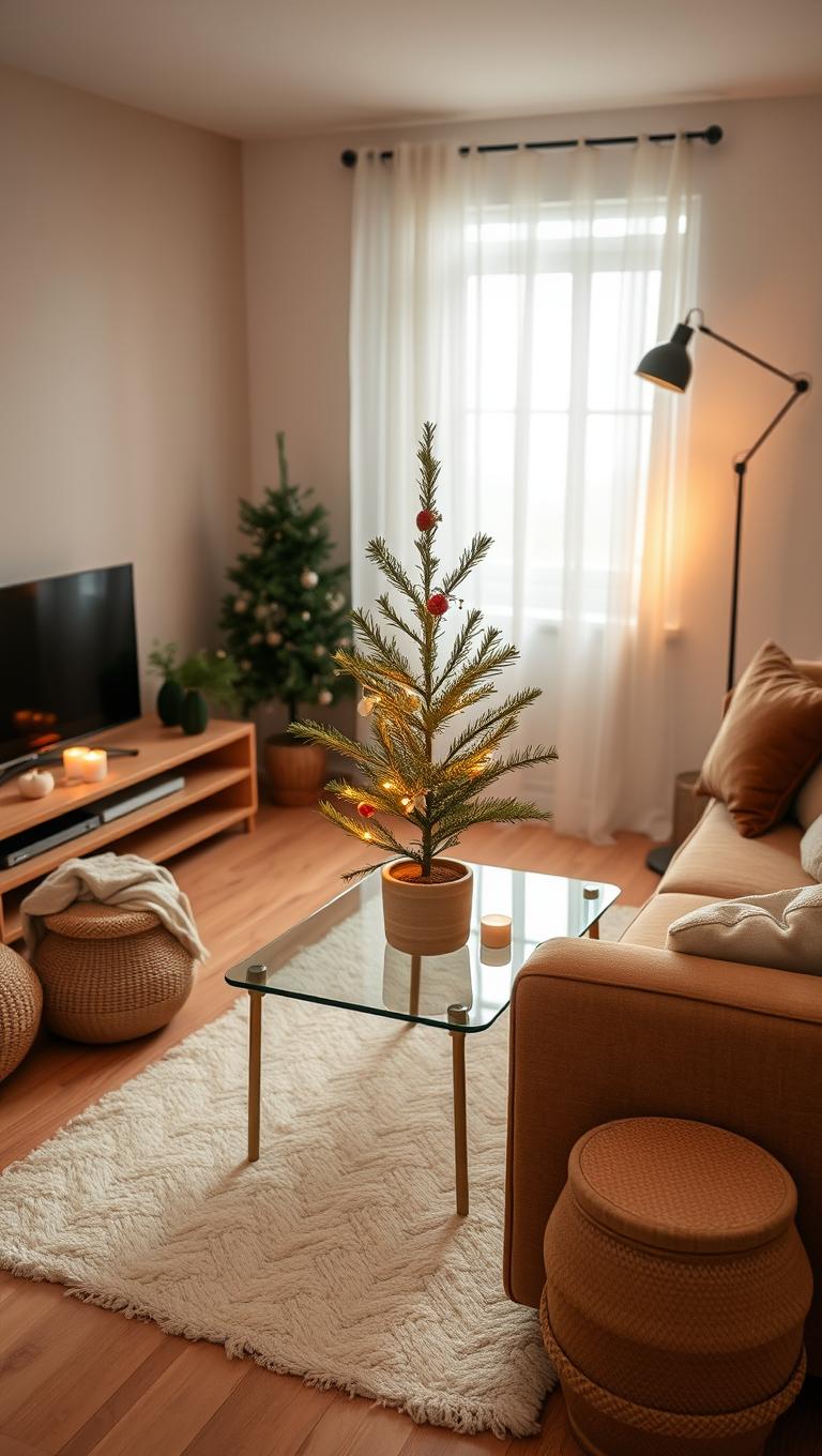 10. Mini Potted Tree on Coffee Table