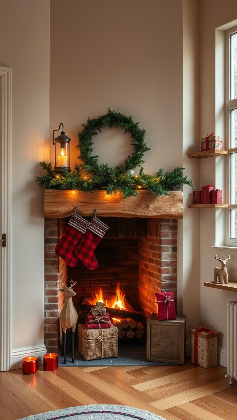 11. Fireplace Corner with Reindeer and Parcels Display