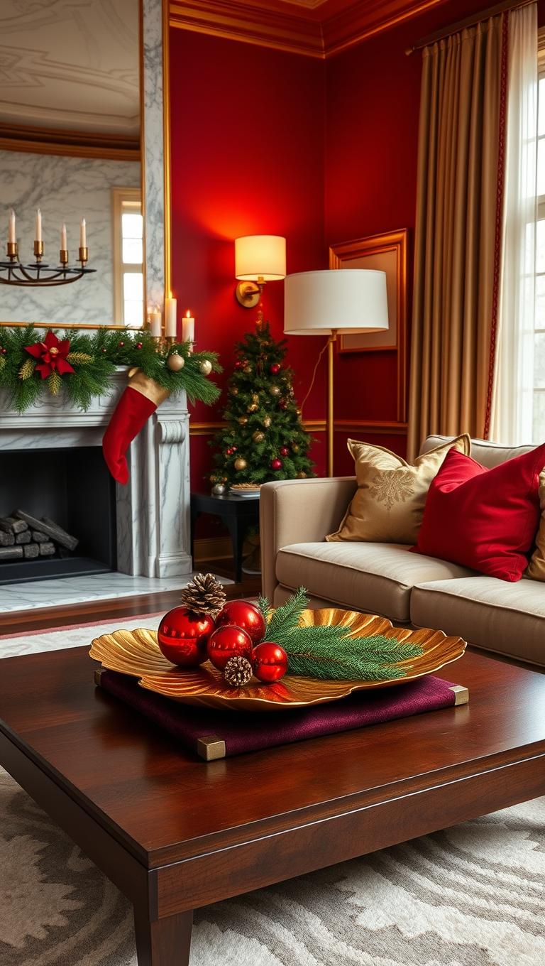 11. Gold Leaf Centerpiece Tray