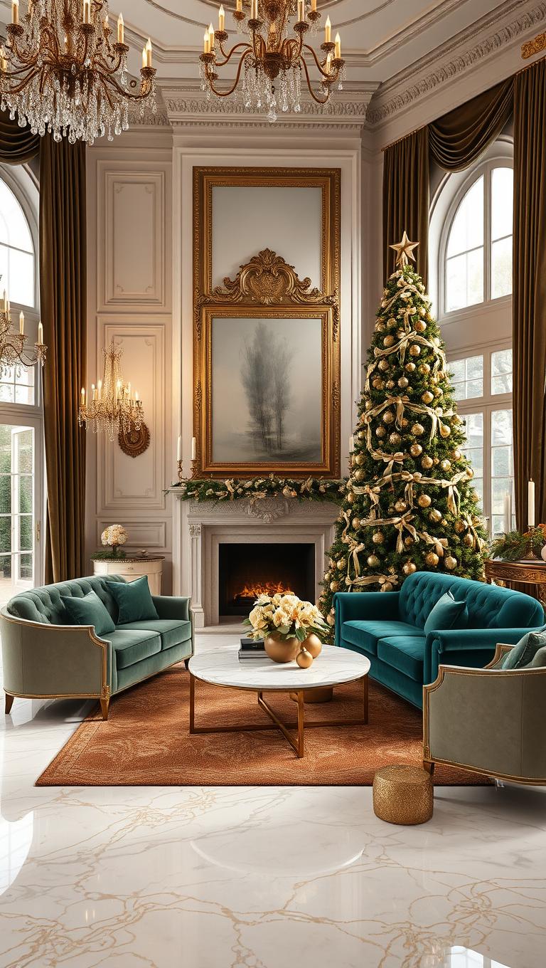 12. Antique Gold Accents and Marble Details