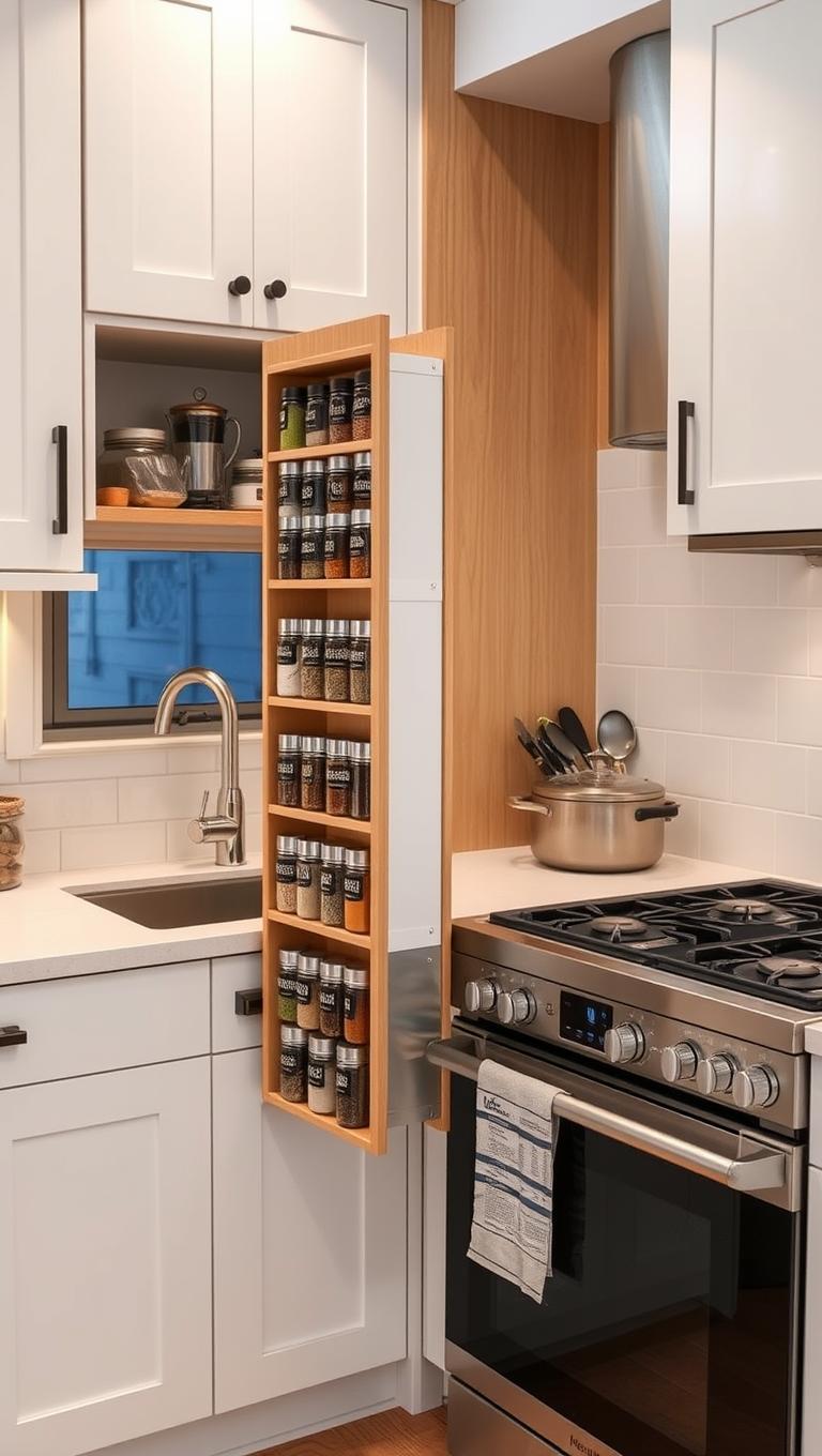 12.  Pull out spice rack near the stove for quick access