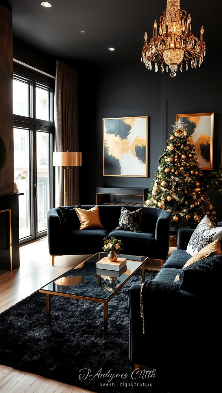 13. Black and Gold Modern Christmas