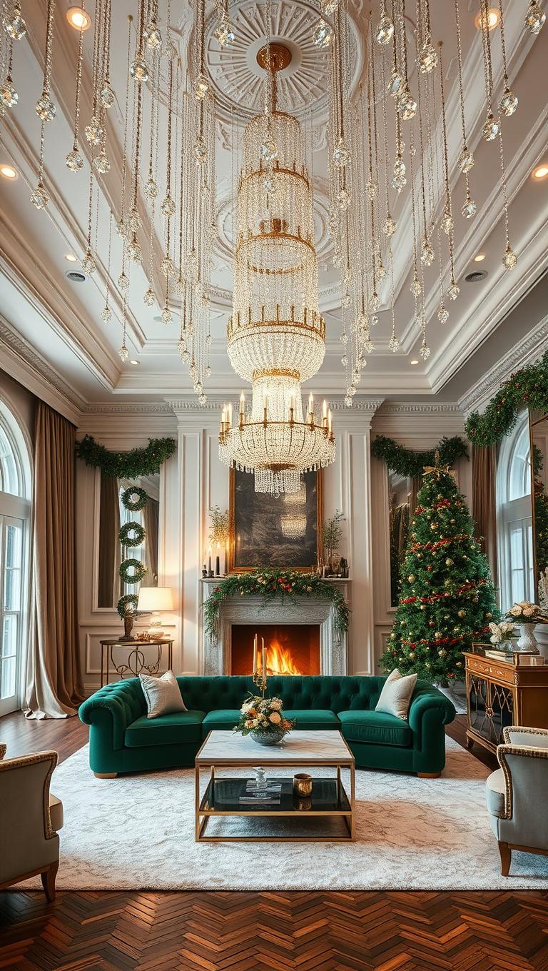 13. Ceiling Installations of Hanging Crystals