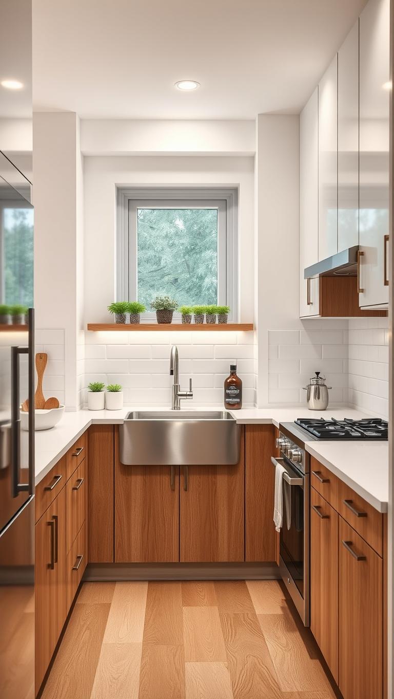 13.  Corner sink with ergonomic workflow