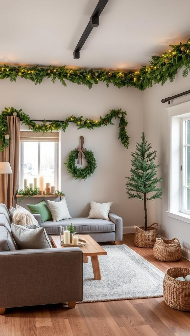 13. Greenery Garland along Ceiling Track