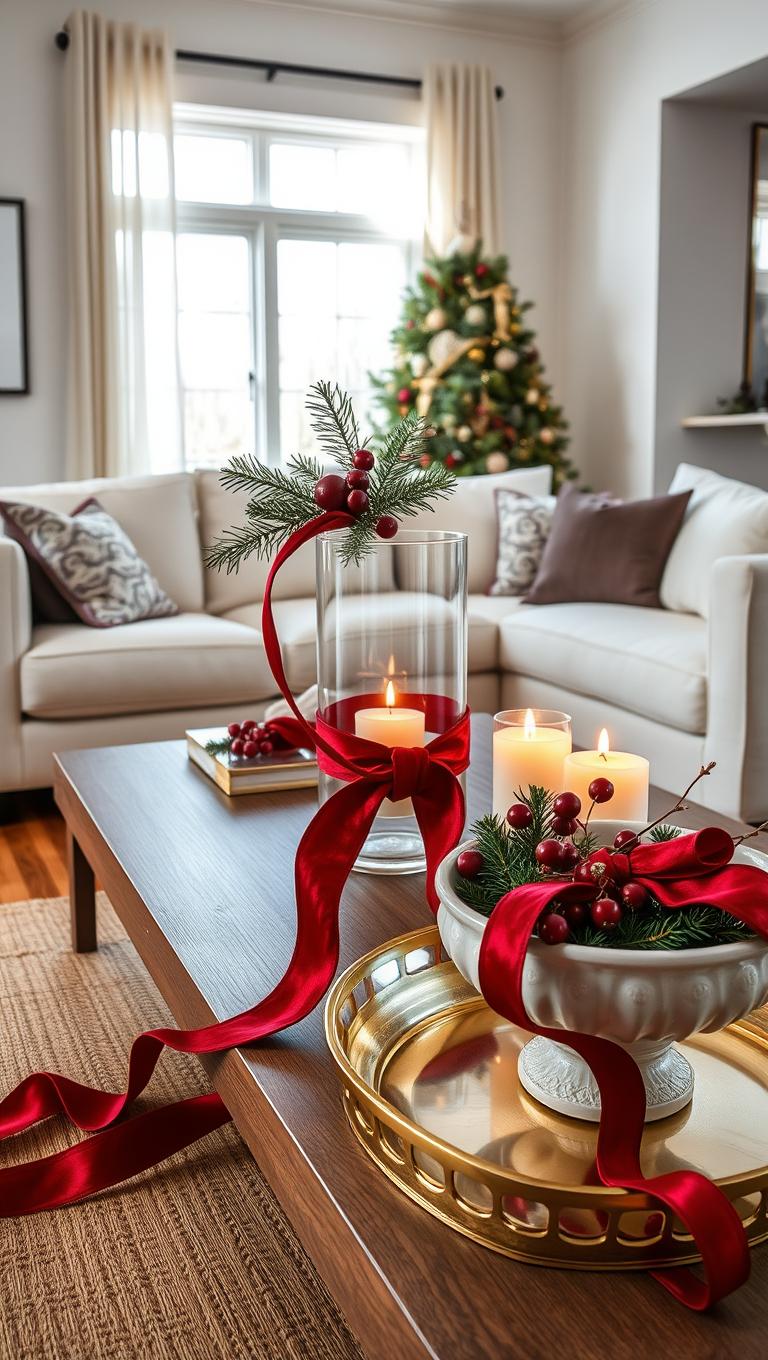 13. Velvet Ribbon and Berry Accents