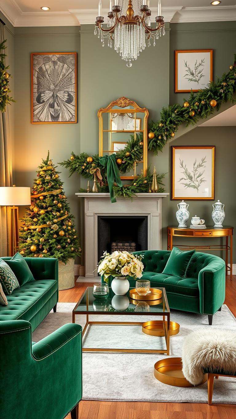 14. Green and gold collage