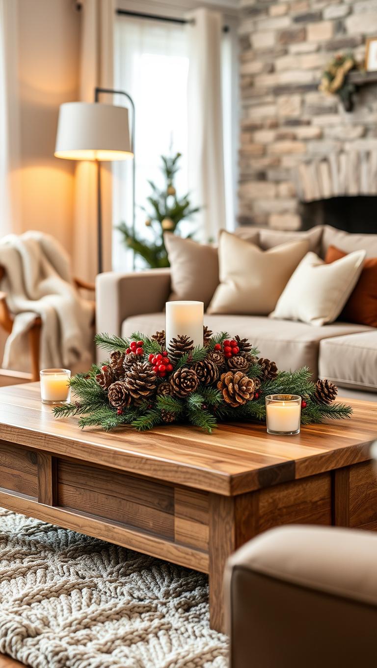 14. Pine Cone Layered Centerpiece
