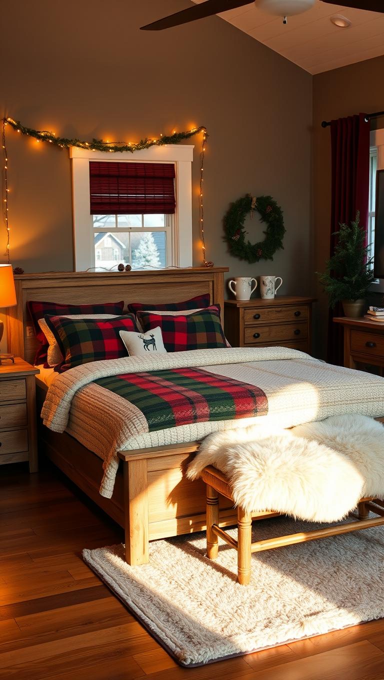 15. Bedroom with Cozy Bedding and Seasonal Pillows