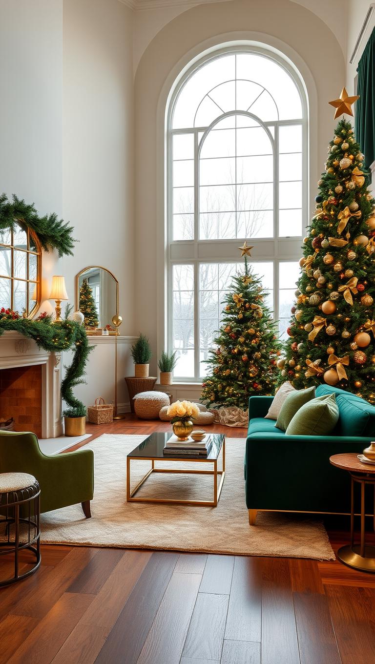 15. Emerald Green and Gold Accents