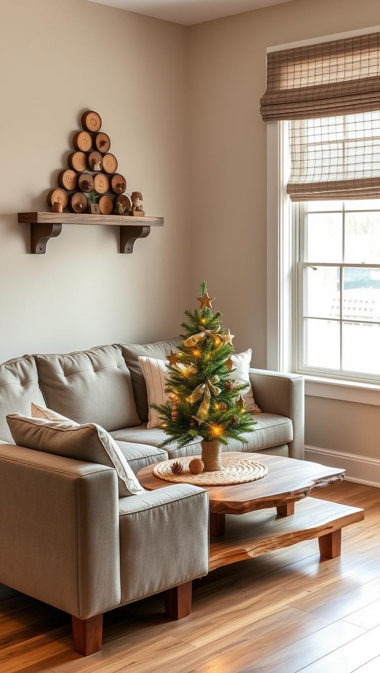 15. Rustic Wood Slice Tree