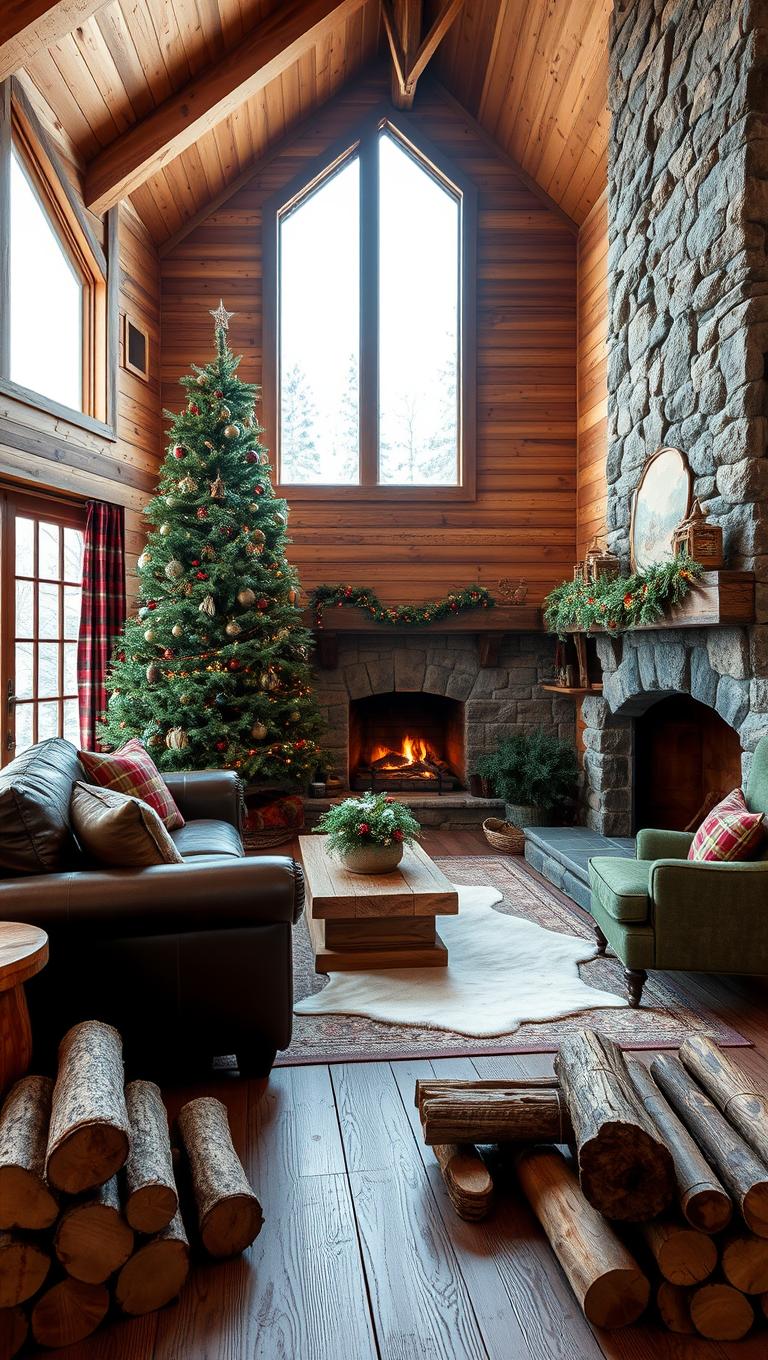15. Rustic cabin vibe near wood accents
