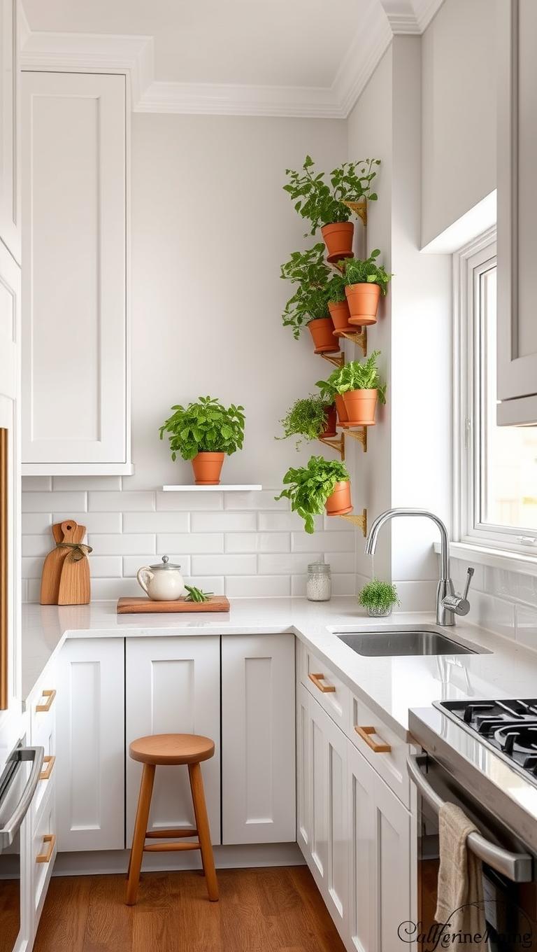 15.  Vertical herb garden near a sunny window