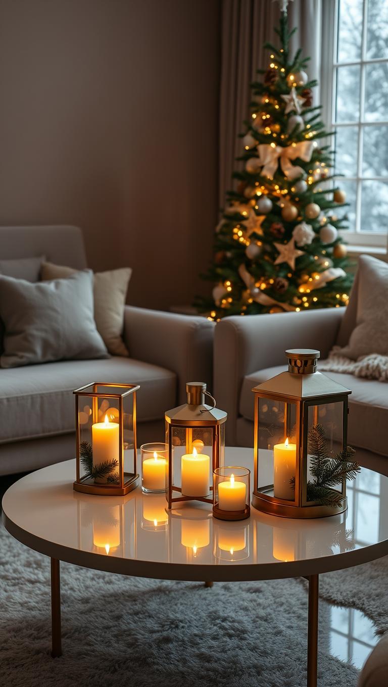 16. Candle Lanterns on Coffee Table