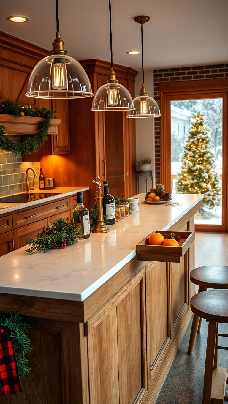 16. Kitchen Island Christmas Bar