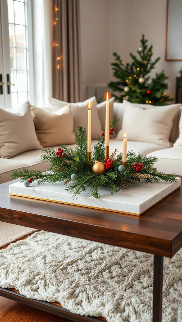 17. Marble Tray with Greenery