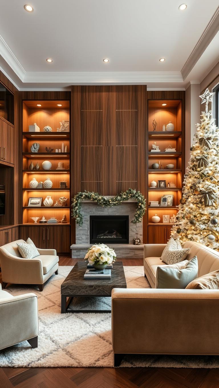 18. Custom Built Ins with Built In Lighting