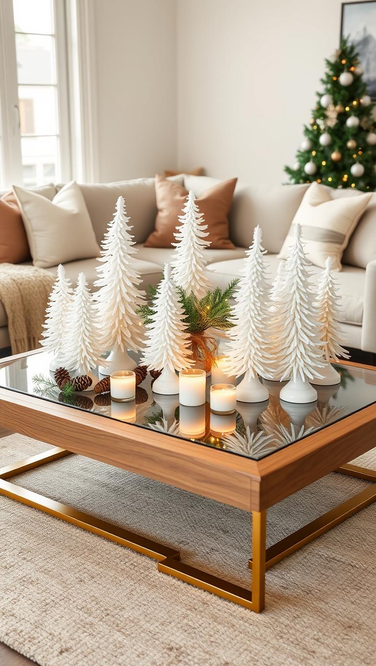 18. White Ceramic Trees in Varied Heights