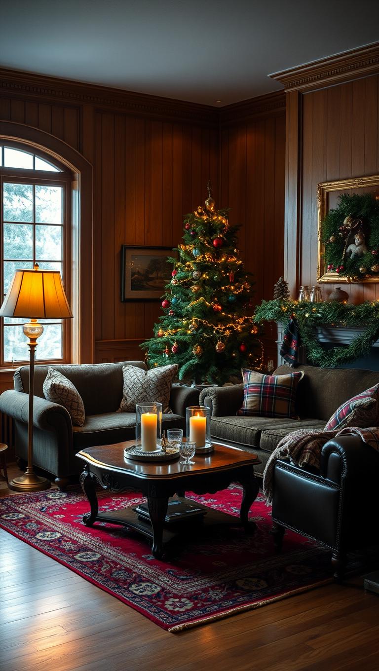 19. Layered Lighting with a Vintage Floor Lamp