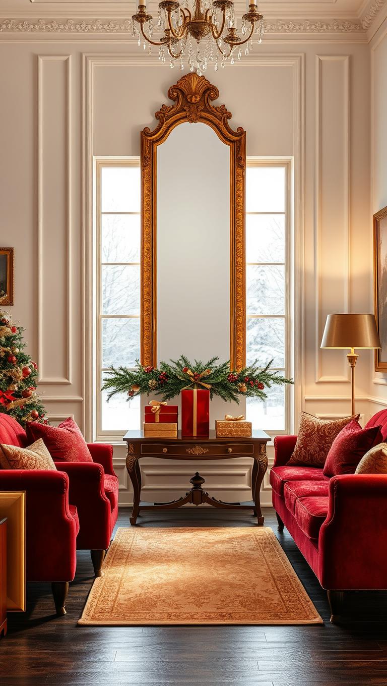 19. Mirror with Gold Frame to Reflect Light