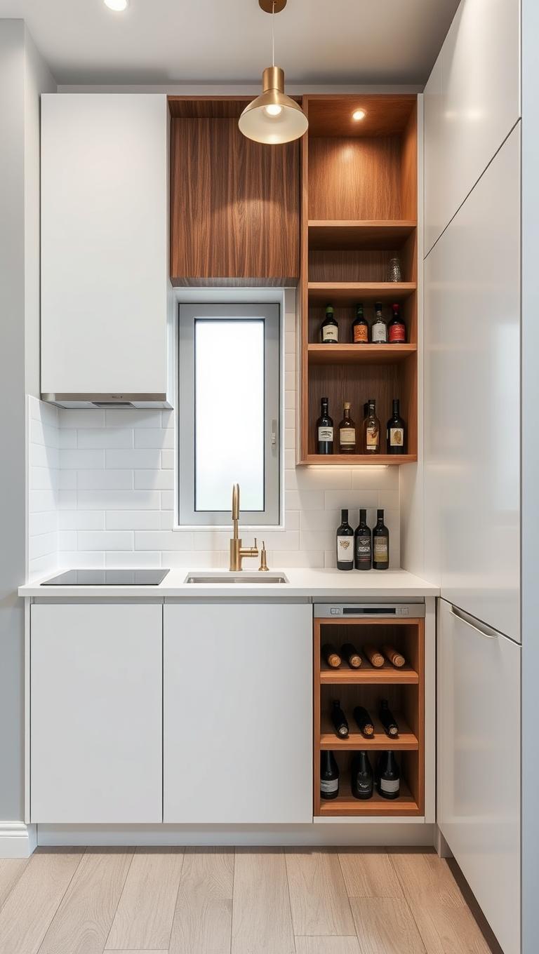 19. Vertical bottle storage on wall or cabinet side