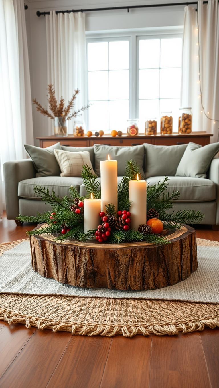 19. Wood Slice Centerpiece