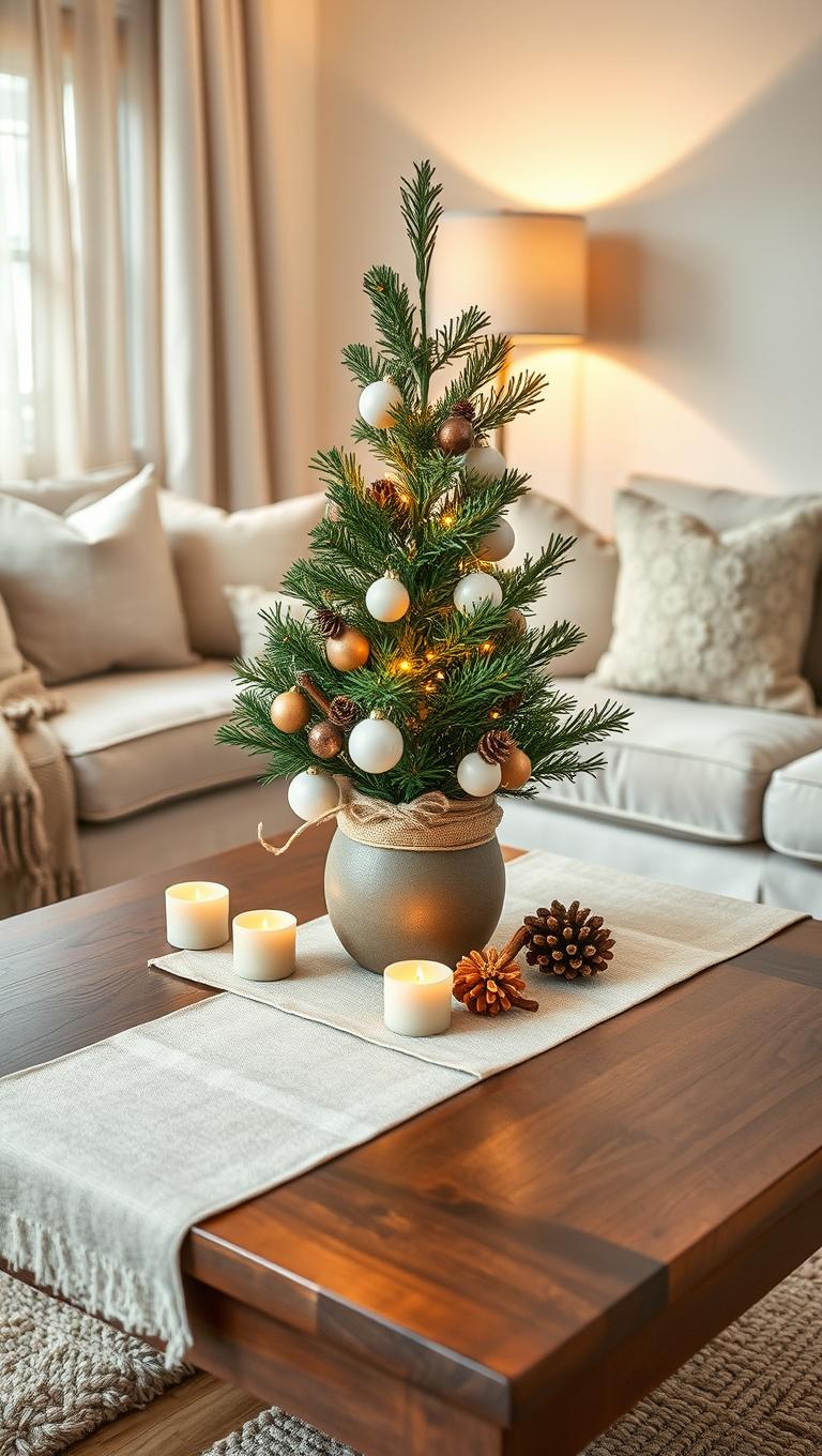 2. Mini Christmas Tree Centerpiece