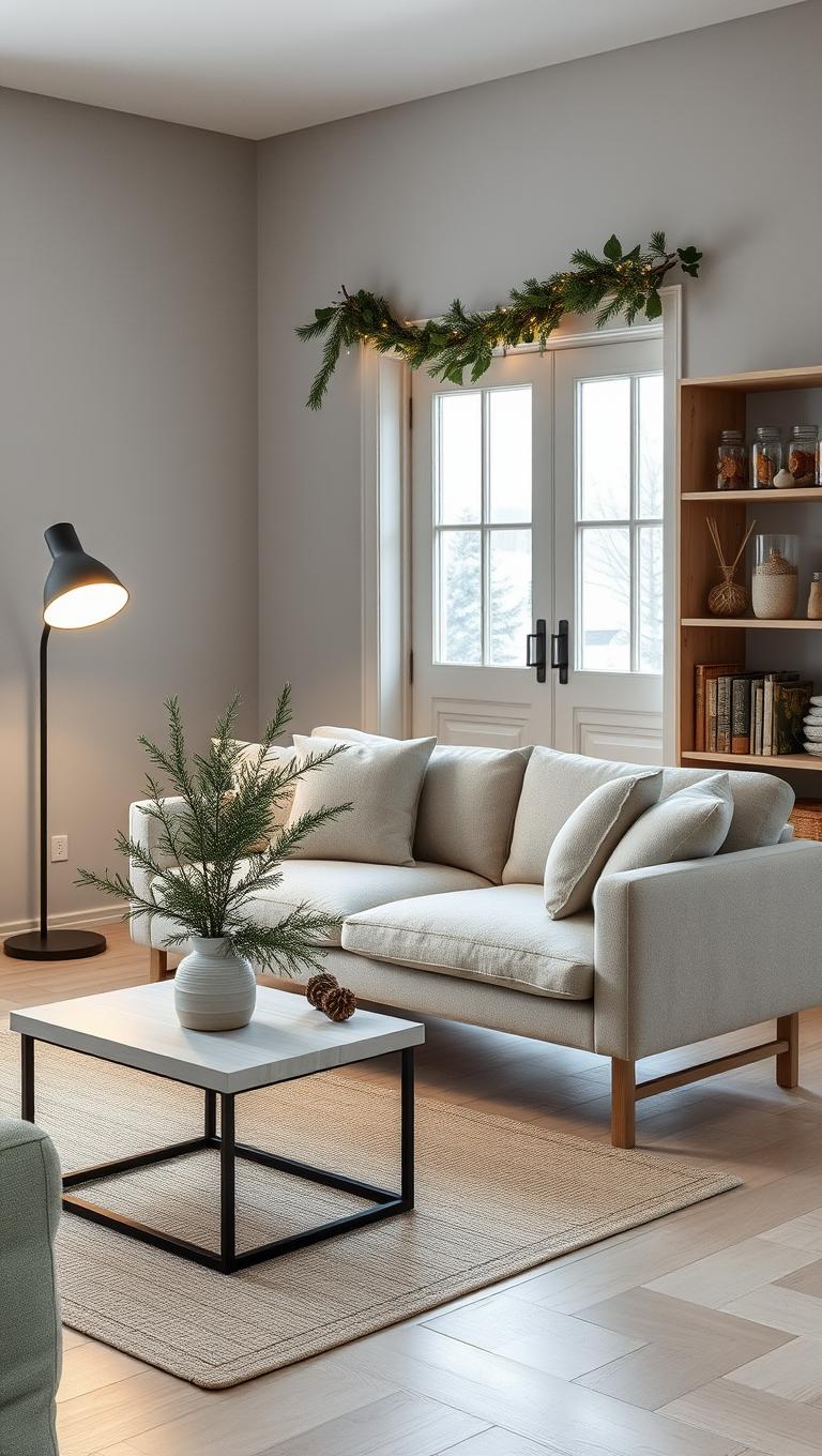 2. Nordic Minimalism with Greenery