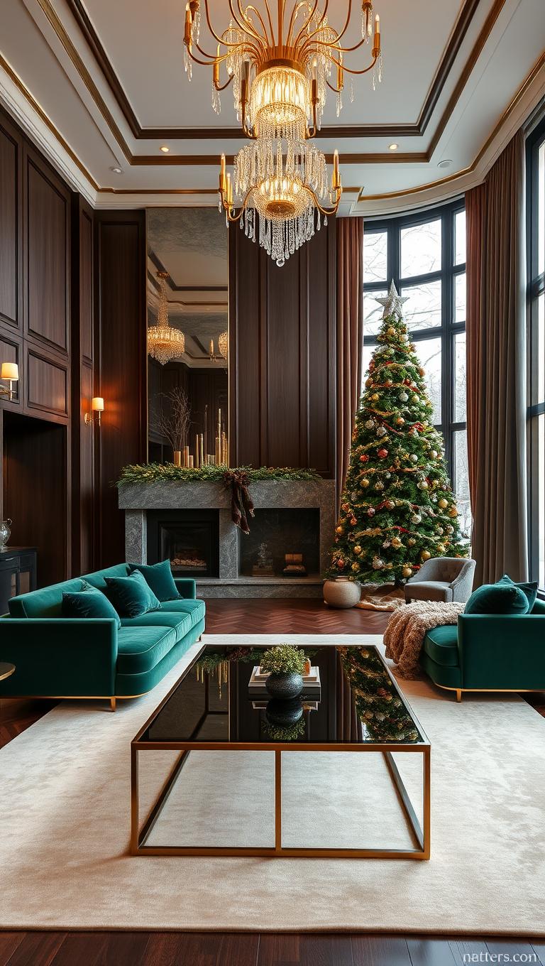 2. Velvet and Metallic Palette for the Main Lounge