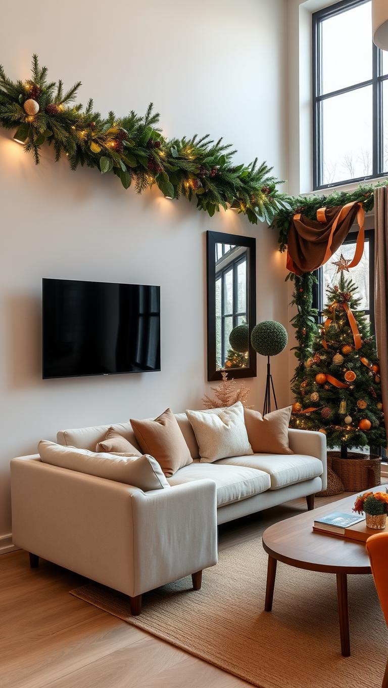 2. Wall Mounted Garlands to Save Floor Space