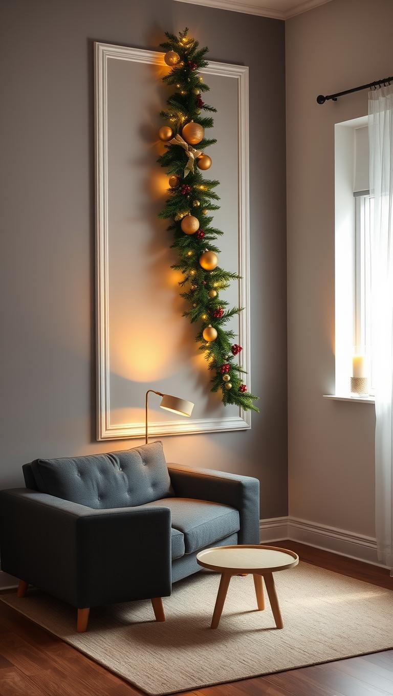2. Wall Mounted Vertical Christmas Tree Garland