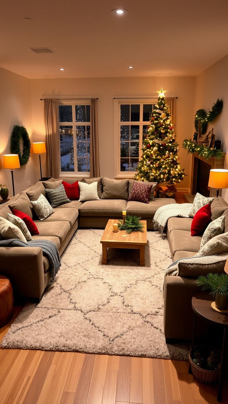 20. Cozy glow around a sectional seating