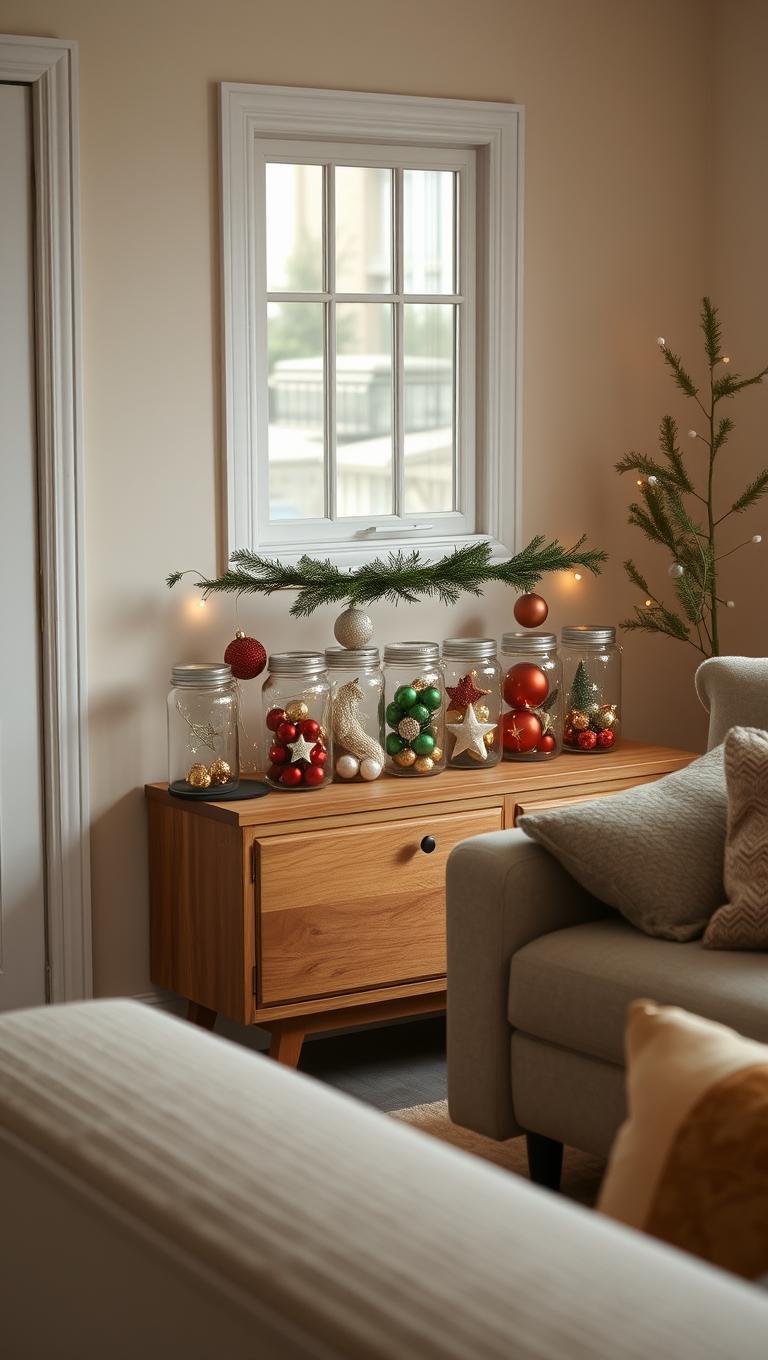 20. Glass Jars with Ornaments
