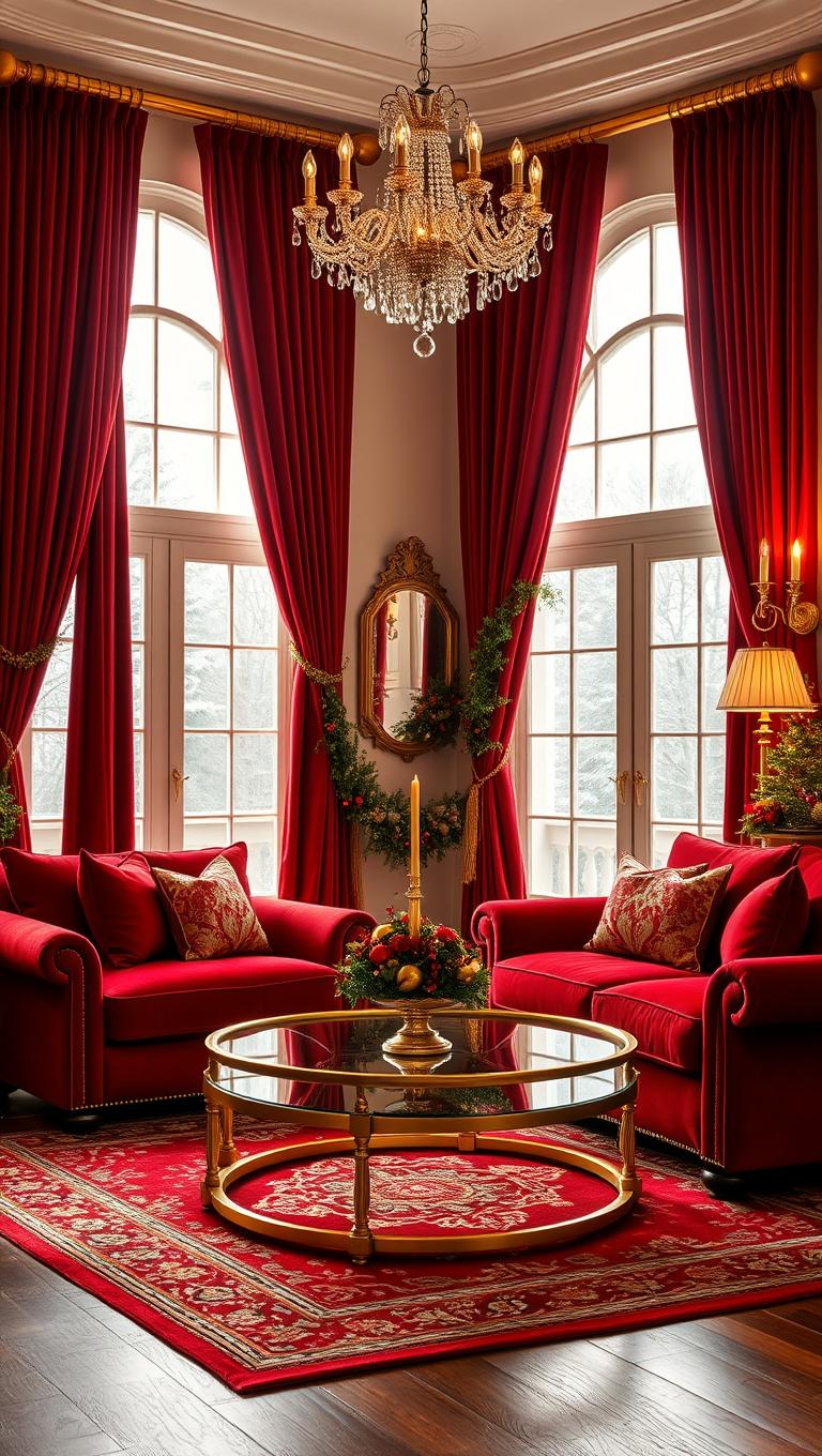 20. Metallic Curtain Rods with Gold Finials