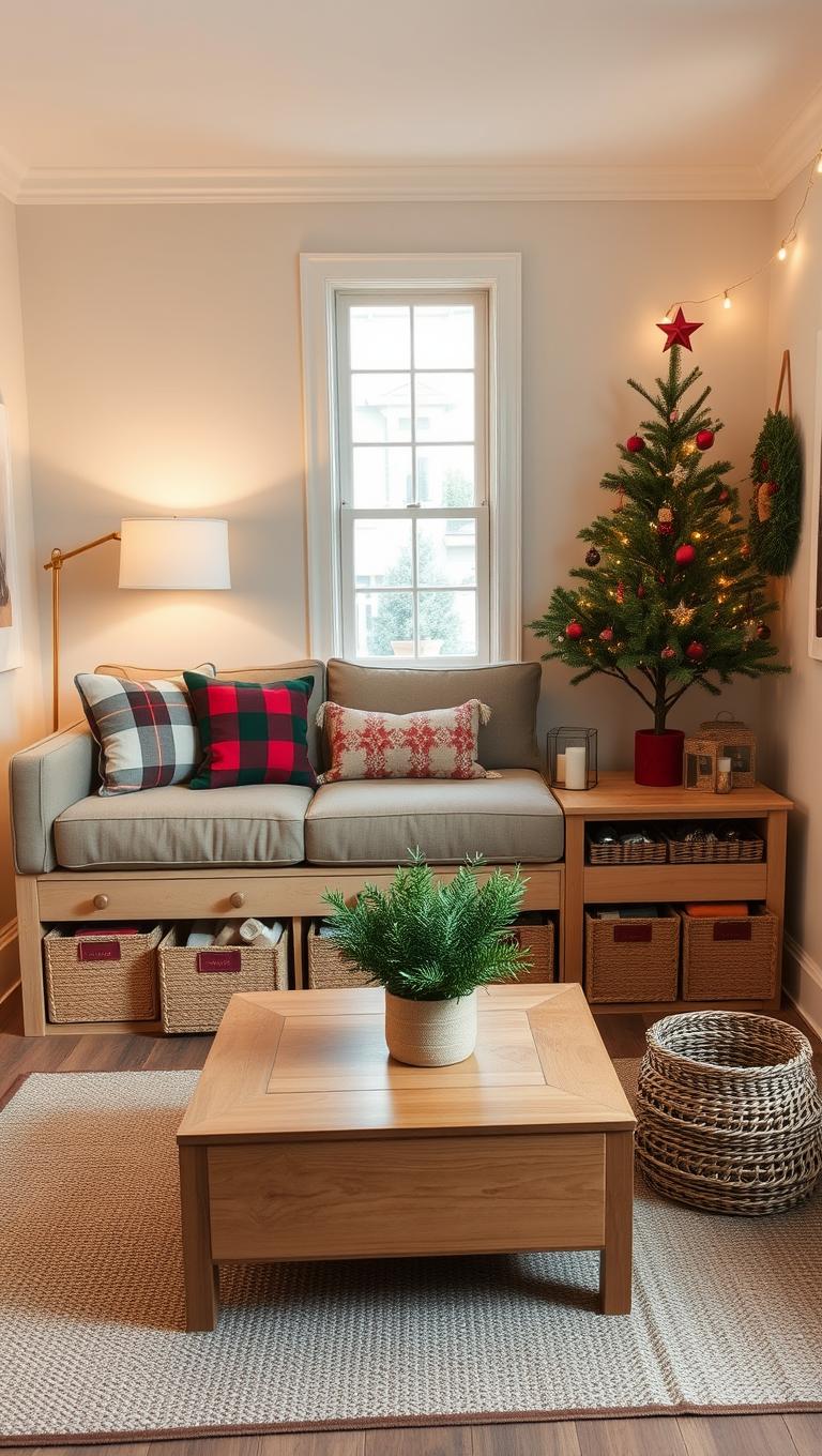 20. Under Sofa Storage for Seasonal Essentials