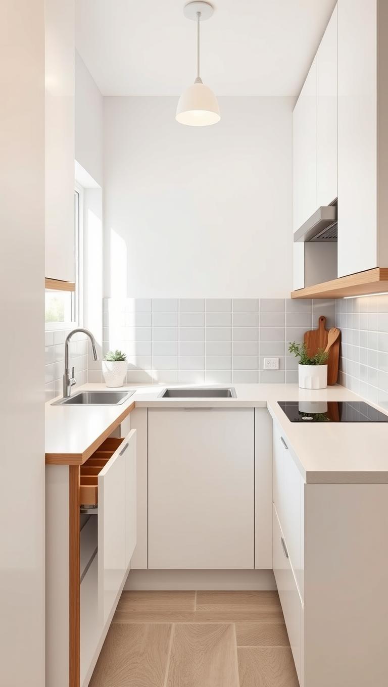 21.  Pull out cutting board integrated into the counter