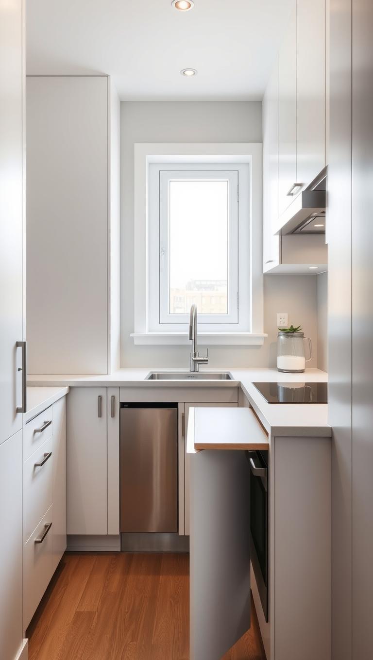 21. Slide out cutting board and prep area