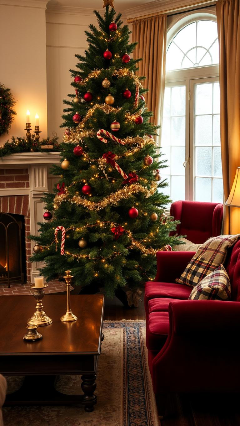 22. Classic Christmas Tree with Vintage Ornaments