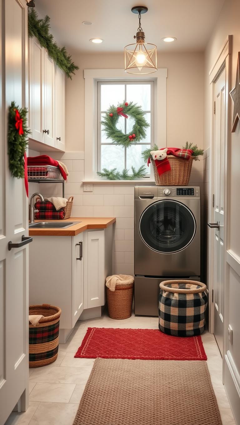 24. Laundry Room with Holiday Baskets and Linens
