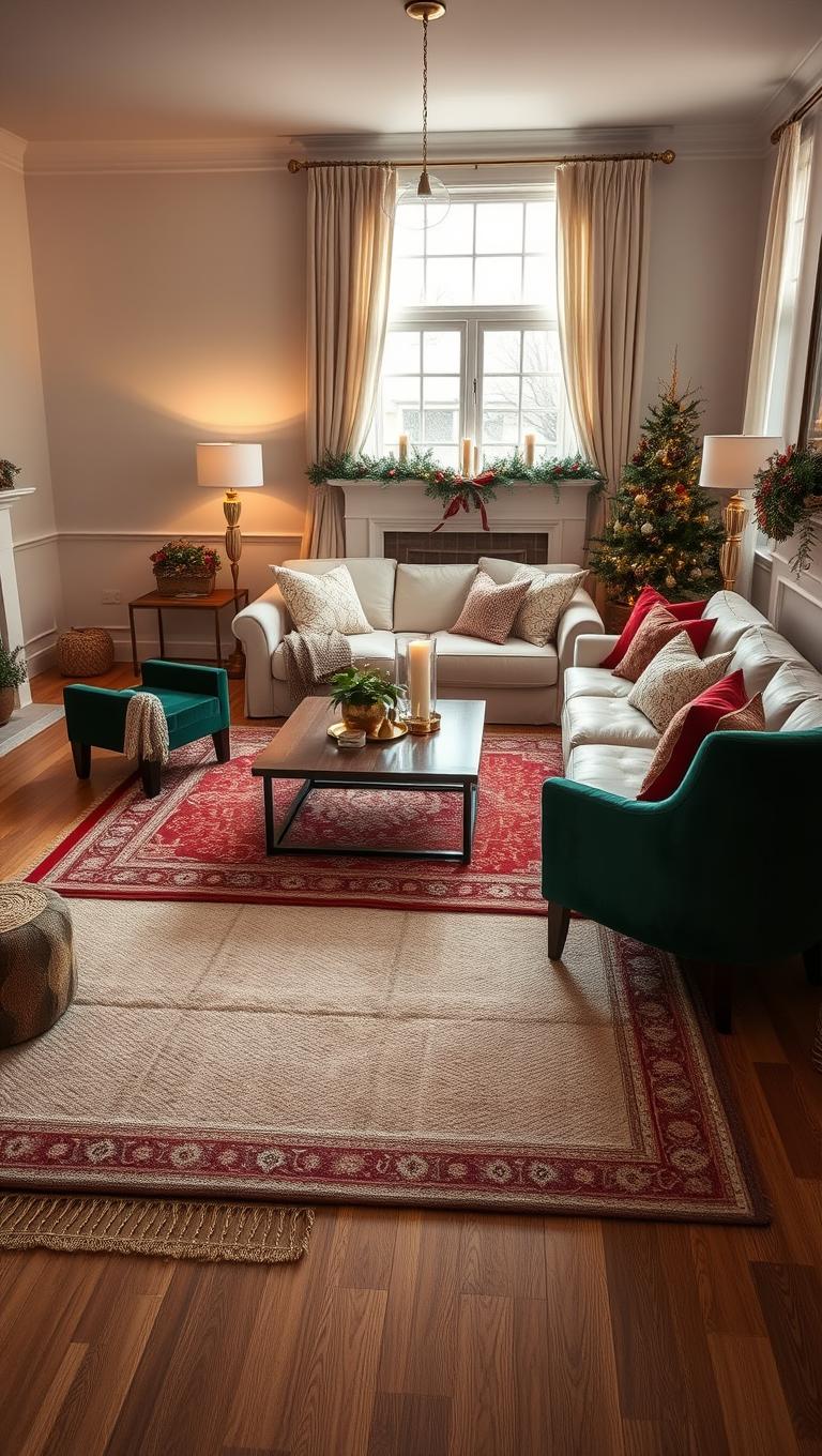 24. Layered rugs for added warmth