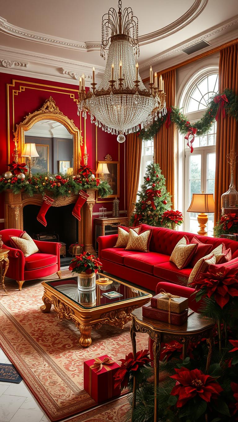 24. Maximalist Glam with Red and Gold