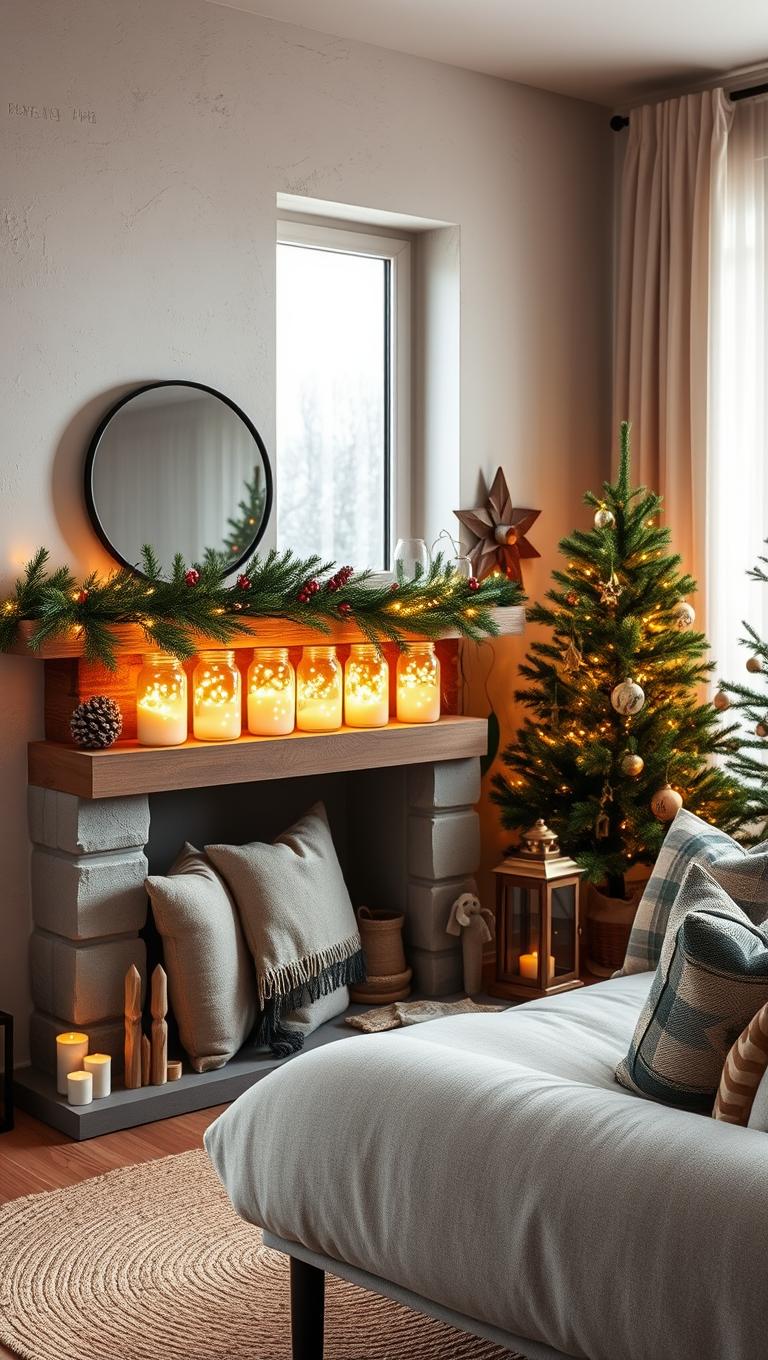 25. Frosted Glass Jar Lanterns