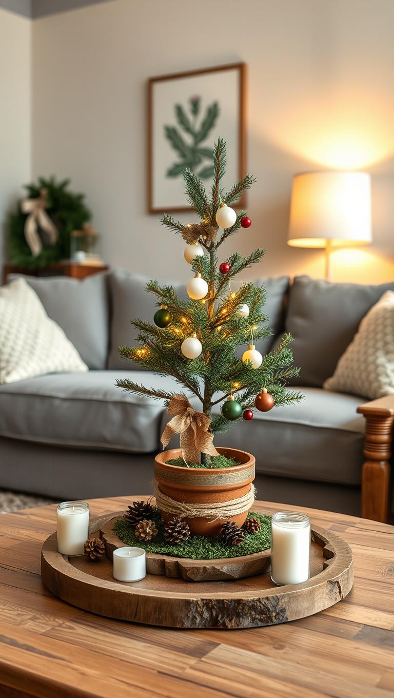 25. Mini Christmas Tree Centerpiece