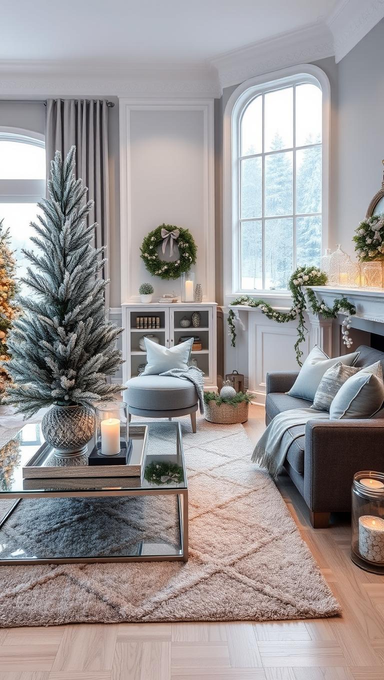 25. Silver and icy accents